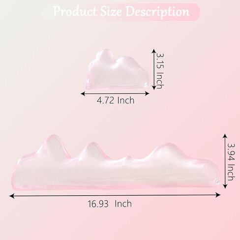 Gel Mountain Wrist Rest for Keyboard and Mouse Abstract Clear Pink Keyboard Wrist Rest Transparent Ergonomic Cute Minimalist Mouse Wrist Pad Cool Silicone Non-Slip Support for Computer Office Decor in Saudi Arabia