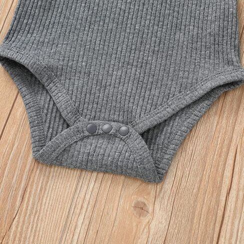 Lala Bear Baby Girl Boy 2 Pack Solid Long Sleeve Romper Bodysuit Clothes in Saudi Arabia