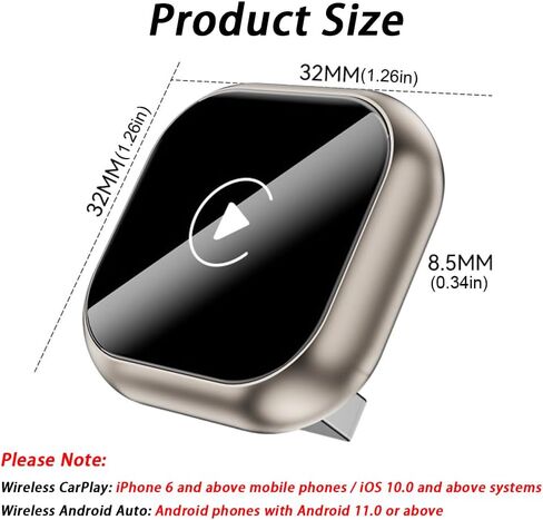 Wireless Carplay Adapter for Peugeot 5008 2017 2018 2019 2020 2021 2022 2023 2024, Carplay Wireless Adapter Convert Wired CarPlay to Wireless Plug & Play Fast Stable Connection,A-Black in Saudi Arabia