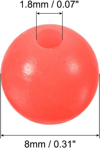 Luminous Fishing Beads Glow in The Dark 8mm, 100 Pieces Soft Rubber Lure Rigging Beads Round for Catfish Punch Bait Rigs Freshwater Saltwater, Red in Saudi Arabia