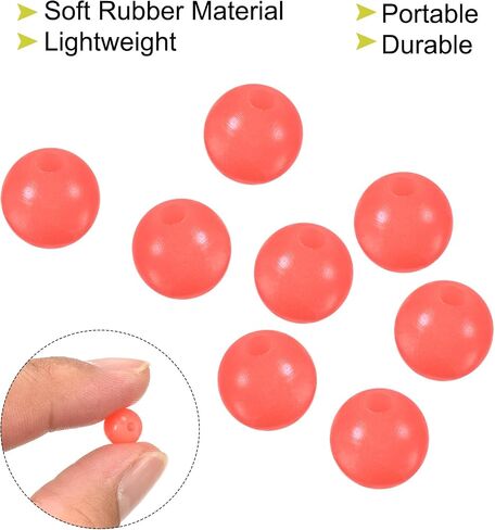 Luminous Fishing Beads Glow in The Dark 8mm, 100 Pieces Soft Rubber Lure Rigging Beads Round for Catfish Punch Bait Rigs Freshwater Saltwater, Red in Saudi Arabia
