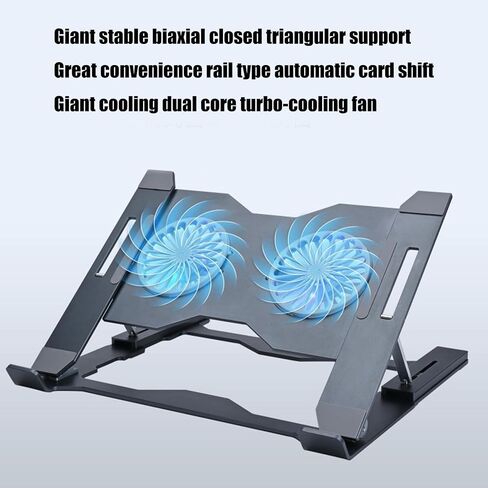 Adjustable Aluminum Laptop Stand with Cooling Fan Ergonomic Ventilated Notebook with LED Lights Ventilated Notebook in Saudi Arabia