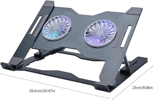 Adjustable Aluminum Laptop Stand with Cooling Fan Ergonomic Ventilated Notebook with LED Lights Ventilated Notebook in Saudi Arabia