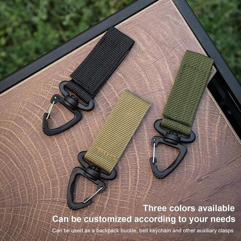 6 Pack Tactical Carabiner Buckle Hook, 360 Degree Rotating Clip Keychain for Backpack, Belt, Water Bottle, Outdoor & EDC Use in Saudi Arabia