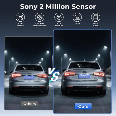 Dash Cam Front and Rear, 4K+2.5K+1080P with 170° Fisheye Lens, Full HD Dash Camera for Cars, 5GHz WiFi, IR Night Vision, WDR, 64GB Card Included, 24/7 Parking Mode, G-Sensor & Loop Recording（D7） in Saudi Arabia