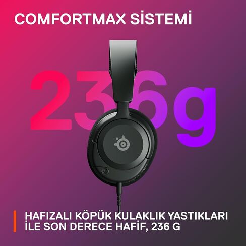 SteelSeries 61607 Arctis Nova 1 Gaming Headphones, Wired, Sealed Type, Compatible with PC, PS5, PS4, Switch, Bi-Directional Microphone, Noise Canceling, Spatial Audio, Hi-Fi Sound, Adjustable, White in Saudi Arabia
