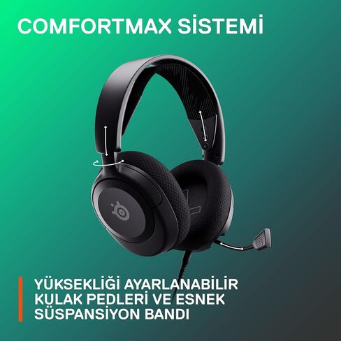 SteelSeries 61607 Arctis Nova 1 Gaming Headphones, Wired, Sealed Type, Compatible with PC, PS5, PS4, Switch, Bi-Directional Microphone, Noise Canceling, Spatial Audio, Hi-Fi Sound, Adjustable, White in Saudi Arabia
