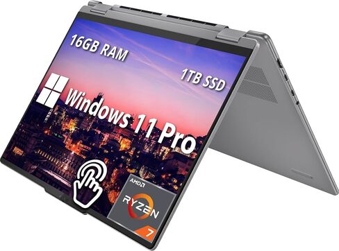 لينوفو يوجا 7 16 بوصة WUXGA 2 في 1 كمبيوتر محمول بشاشة لمس، AMD Ryzen 7 8840HS، 16 جيجابايت LPDDR5X، 1 تيرابايت SSD، لوحة مفاتيح بإضاءة خلفية، قارئ بصمات الأصابع، ويندوز 11 برو، رمادي أرتيك (متجدد) in Saudi Arabia