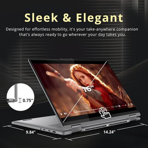 لينوفو يوجا 7 16 بوصة WUXGA 2 في 1 كمبيوتر محمول بشاشة لمس، AMD Ryzen 7 8840HS، 16 جيجابايت LPDDR5X، 1 تيرابايت SSD، لوحة مفاتيح بإضاءة خلفية، قارئ بصمات الأصابع، ويندوز 11 برو، رمادي أرتيك (متجدد) in Saudi Arabia