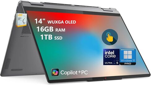 Lenovo Yoga 7 2-in-1 AI Laptop | 14" WUXGA OLED Touch | Intel Core Ultra 5 226V (Up to 40 Tops) | 16GB RAM 512GB SSD | Copilot+ PC for Creator Business Professional Win11 Pro w/DLCA Accessory in Saudi Arabia