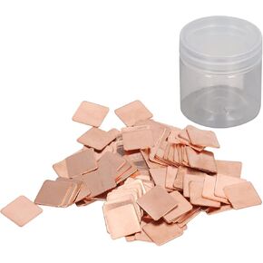100Pcs Pure Copper Heatsink No Burr Red Copper Plate Cooler Heat Sink Thermal Pad Shim for Phone PC Laptop Graphics Card CPU VGA RAM Heat Dissipation (15 * 15 * 1.0MM) in Saudi Arabia