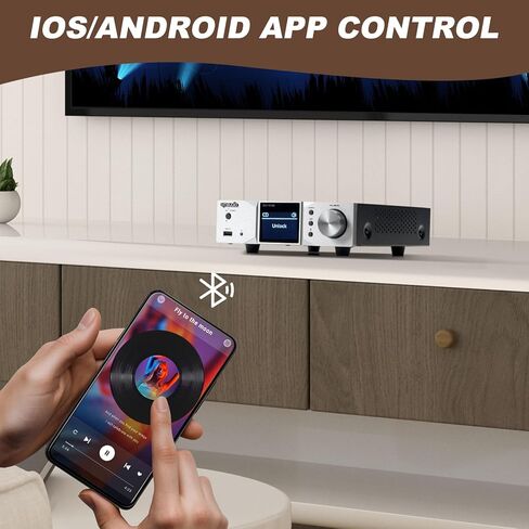 PowerAmp مدمج بقوة 200 وات بتقنية Bluetooth، فئة 100 وات × 2 قناة - D، خيارات إدخال غنية، شاشة مقاس 1.77 بوصة​ in Saudi Arabia