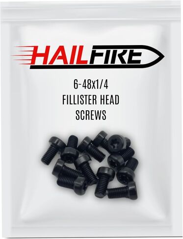 HAILFIRE 6-48x1/4 (6.35 مللي متر) ماتي الأسود أكسيد حشو المقبس رئيس بندقية قاعدة مسامير. 222in 5.64 مللي متر T10 توركس ستار محرك 12 قطعة in Saudi Arabia