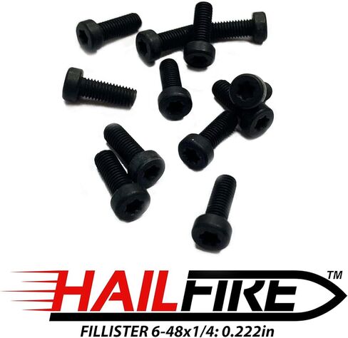 HAILFIRE 6-48x1/4 (6.35 مللي متر) ماتي الأسود أكسيد حشو المقبس رئيس بندقية قاعدة مسامير. 222in 5.64 مللي متر T10 توركس ستار محرك 12 قطعة in Saudi Arabia