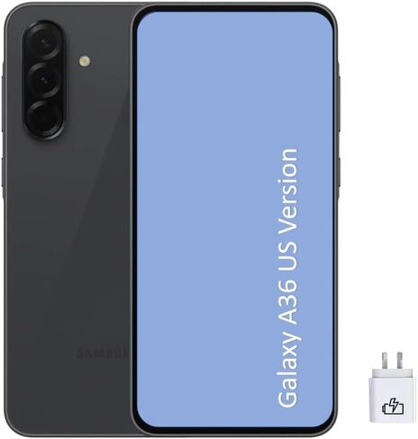 Samsung Galaxy A36 128GB 5G (US Unlocked) Smartphone – Awesome Black – Bundle with 25W Super Fast Charger, 6.7" Screen, All-Day Battery in Kuwait