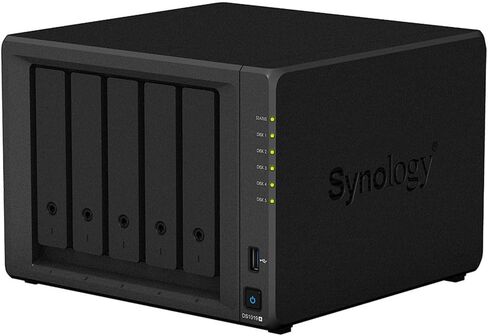 Synology DiskStation DS1019+ iSCSI NAS Server with Intel Celeron Up to 2.3GHz CPU, 8GB Memory, 10TB HDD Storage, DSM Operating System in Saudi Arabia