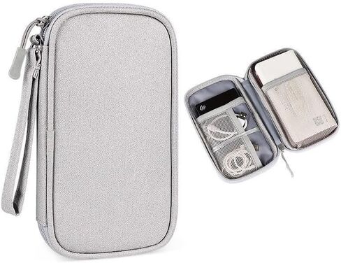 Portable Cable Management Bag‌ – Zippered Multi-Layer Storage Protects Devices from Scratches & Drops - Black in Saudi Arabia