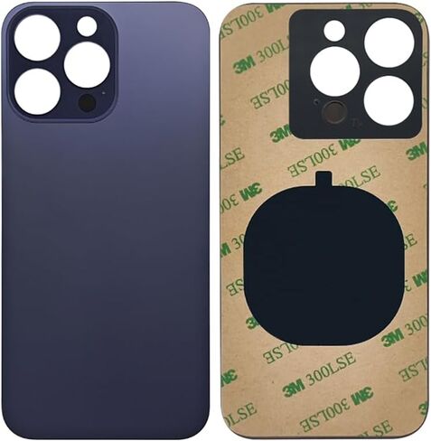 1Pcs/Lot Battery Cover Glass for iPhone 14 Pro Max Back Housing Replacement with Small Parts Metal Plate Magnetic for iPhone 14PM 2in1 Big Hole Back Glass Rear Door Case (Purple) in Saudi Arabia
