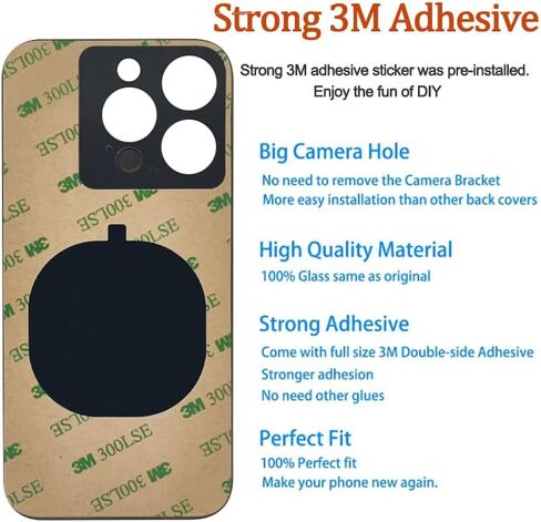 1Pcs/Lot Battery Cover Glass for iPhone 14 Pro Max Back Housing Replacement with Small Parts Metal Plate Magnetic for iPhone 14PM 2in1 Big Hole Back Glass Rear Door Case (Purple) in Saudi Arabia