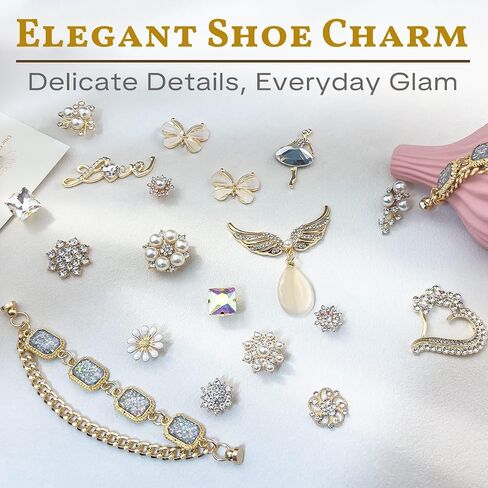 Acwenie Bling Shoe Charms إكسسوارات المجوهرات لتزيين حفلات النساء والفتيات وهدايا عيد الميلاد in Kuwait