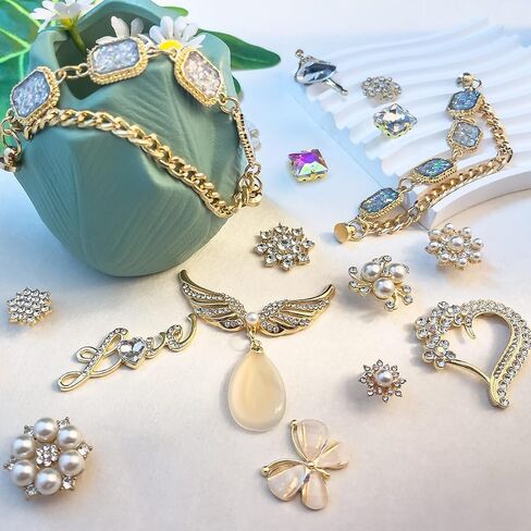 Acwenie Bling Shoe Charms إكسسوارات المجوهرات لتزيين حفلات النساء والفتيات وهدايا عيد الميلاد in Kuwait