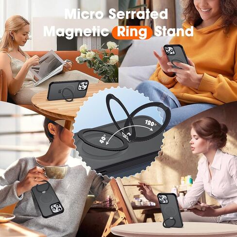 Compatible with iPhone 14 Case & iPhone 13 Case 6.1" with Invisible Ring Stand [Compatible with Mag-Safe] Translucent with Magnetic Kickstand, Blue in Saudi Arabia