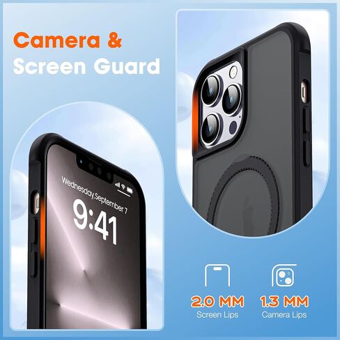 Compatible with iPhone 14 Case & iPhone 13 Case 6.1" with Invisible Ring Stand [Compatible with Mag-Safe] Translucent with Magnetic Kickstand, Blue in Saudi Arabia
