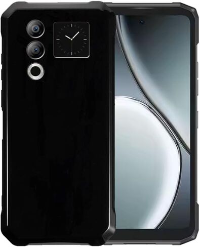 حافظة لهاتف Doogee Blade 20 Ultra + واقي شاشة زجاجي مقسى - غطاء حماية من السيليكون الشفاف الناعم المرن المقاوم للصدمات من مادة TPU (أسود) in Saudi Arabia