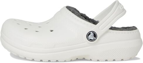 Crocs Unisex-Child Classic Lined Clog | Toddler Slippers, White/Grey, 7 Toddler in Kuwait