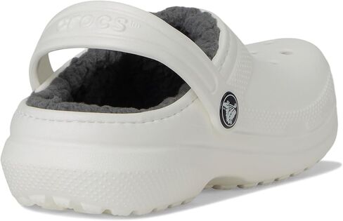 Crocs Unisex-Child Classic Lined Clog | Toddler Slippers, White/Grey, 7 Toddler in Kuwait
