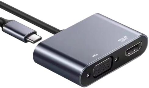 محول USB C إلى HDMI متوافق مع V/GA ​​TY>pe C Digital AV متعدد المنافذ 3 محول إلى 4K 1080P سريع لـ (2 في 1) in Kuwait