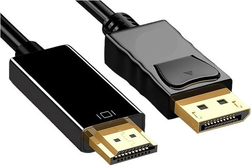 محول DP DisplayPort إلى HDMI V/GA ​​DVI كابل 1.8 متر 4K 1080P للكمبيوتر المكتبي TV M>oni>tor جهاز عرض (1.8 متر DP إلى HDMI) in Saudi Arabia
