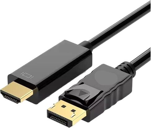 محول DP DisplayPort إلى HDMI V/GA ​​DVI كابل 1.8 متر 4K 1080P للكمبيوتر المكتبي TV M>oni>tor جهاز عرض (1.8 متر DP إلى HDMI) in Saudi Arabia