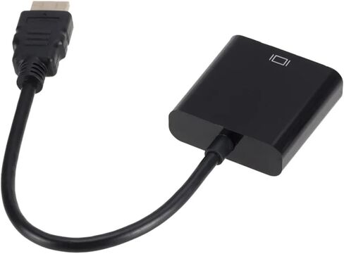 1080P HDMI-Compatible to V/GA Adapter Cable with 3.5mm Power Supply Male to Female Converter for TV Box PC Projector(Black No Cable) in Saudi Arabia