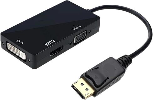 كابل محول 3 في 1 ديسبلاي بورت DP إلى DVI V/GA ​​HDMI متوافق مع موصل محول 1080P لجهاز العرض PC HDTV M>oni>tor in Saudi Arabia