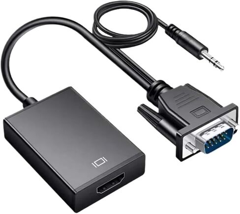 V/GA إلى HDMI محول محول 1080P V/GA ​​ذكر إلى HDMI شاحن أنثي كابل مع إخراج 3.5 مللي متر للكمبيوتر HDTV العارض in Kuwait