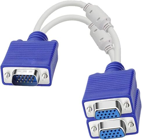 RGB V/GA SVGA Male to 2 V/GA HDB15 Female Splitter Adapter Extension Cable V/GA Splitter Adaptor Connector in Saudi Arabia