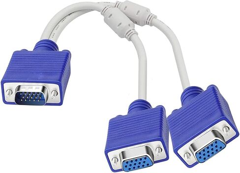 RGB V/GA SVGA Male to 2 V/GA HDB15 Female Splitter Adapter Extension Cable V/GA Splitter Adaptor Connector in Saudi Arabia
