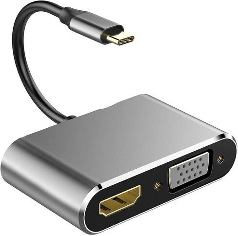 محول USB C إلى HDMI متوافق مع V/GA ​​TY>pe C Digital AV متعدد المنافذ 3 محول إلى 4K 1080P سريع لـ (2 في 1) in Kuwait