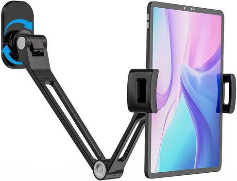 حامل جداري للكمبيوتر اللوحي، حامل جداري لجهاز iPad للأجهزة اللوحية مقاس 4.7-12.9 بوصة، سبائك الألومنيوم، قاعدة دوارة 360 درجة، زاوية مرنة قابلة للتعديل، حامل الكمبيوتر اللوحي (أبيض) in Kuwait