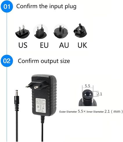12V 2.5A Power Adapter 2500MA 5.5 * 2.1MM(12V_EU Plug) in Saudi Arabia