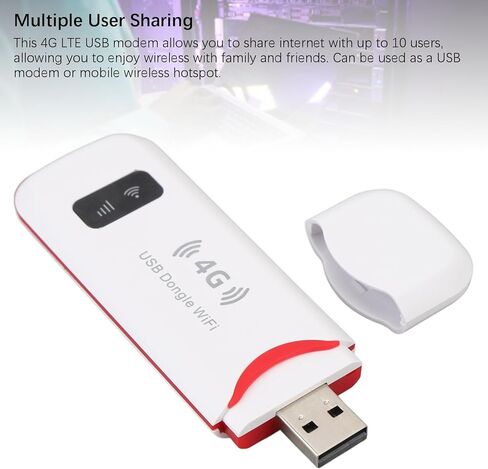 VBESTLIFE 4G LTE USB Modem with Wireless Hotspot, Portable 150Mbps High Speed Router for Europe Asia Oceania Africa with SIM Card Slot in Saudi Arabia