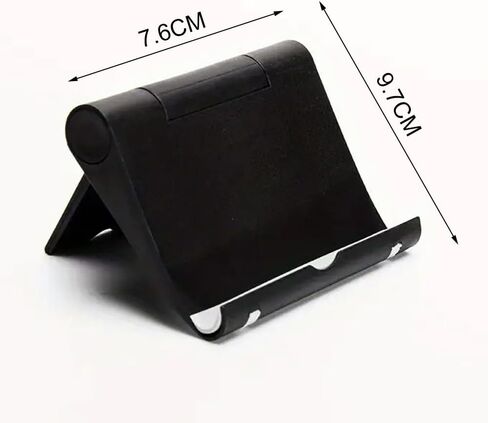 Multifunctional Foldable Phone Holder – Universal Adjustable Desktop Stand for Tablets & Phones –Black Plastic Holder for Bedside or Office Use in Saudi Arabia
