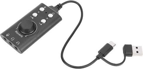 علامة تبويب سرعة ستيريو خارجية USB من Bewinner مع التحكم في مستوى الصوت للكمبيوتر المحمول - صوت محيطي 7.1 غامر للاعبين، التوصيل والتشغيل - مادة ABS سوداء in Kuwait