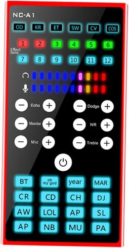 Multi-Purpose Compact Voice Disguiser Sound Card with Dual Dsp Noise Reduction Low Power Consumption Audio Mixer for Live Streaming Podcasting Gaming and Computer Voice Changing in Kuwait