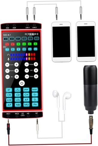 Multi-Purpose Compact Voice Disguiser Sound Card with Dual Dsp Noise Reduction Low Power Consumption Audio Mixer for Live Streaming Podcasting Gaming and Computer Voice Changing in Kuwait