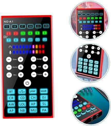 Multi-Purpose Compact Voice Disguiser Sound Card with Dual Dsp Noise Reduction Low Power Consumption Audio Mixer for Live Streaming Podcasting Gaming and Computer Voice Changing in Kuwait