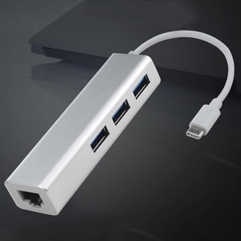 Angoily Type-c to USB Hub Ethernet Adapter for and Compatible High-Speed Data to and Play White in Saudi Arabia