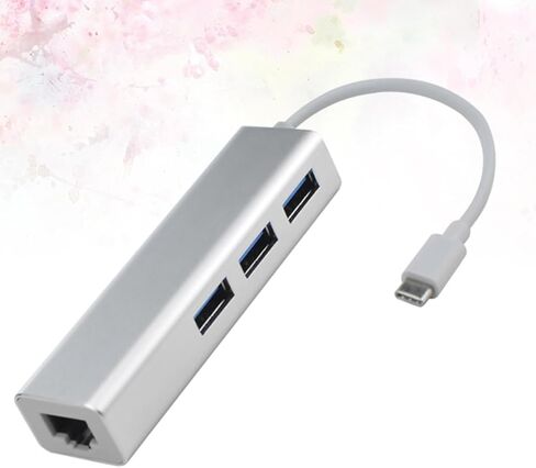 Angoily Type-c to USB Hub Ethernet Adapter for and Compatible High-Speed Data to and Play White in Saudi Arabia