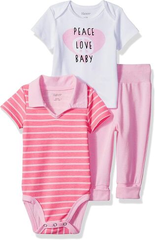 بنطلون رياضي من Hanes baby-boys Ultimate Baby Flexy Knit مع بدلة بولو وطاقم بأكمام قصيرة in Saudi Arabia